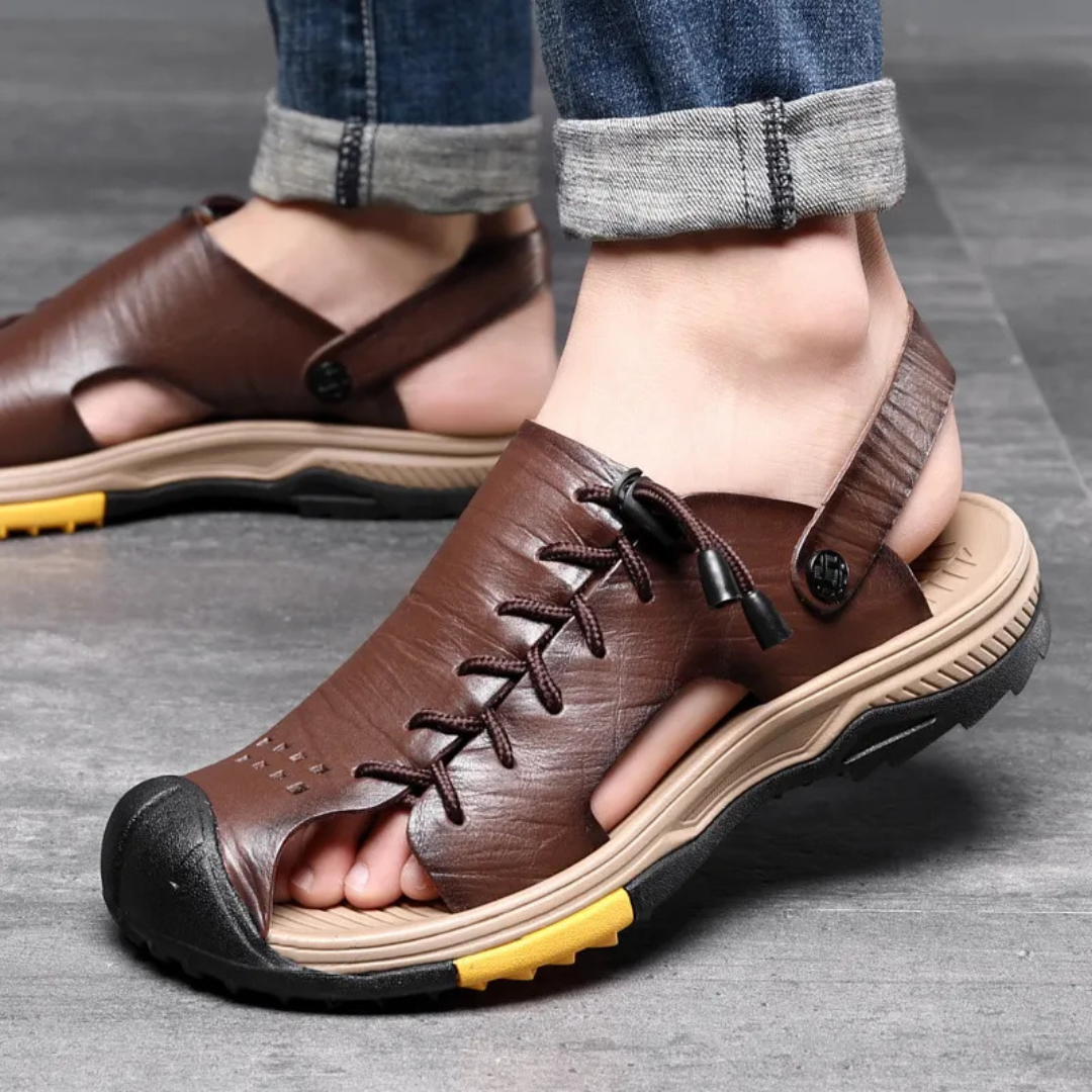 Men's Sandals ⎜ Comfortable Oversized Leather Shoes for Summer and Outdoor Activities