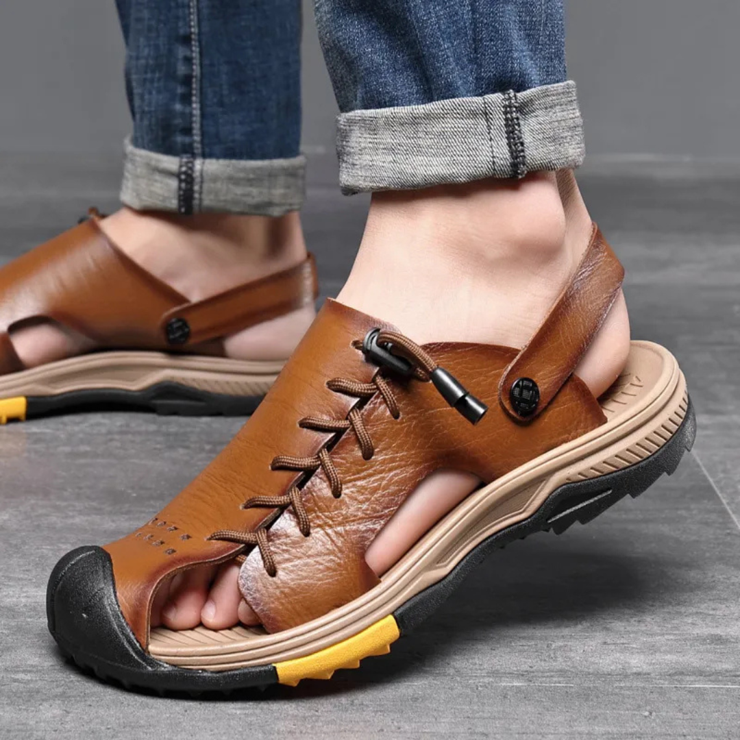 Men's Sandals ⎜ Comfortable Oversized Leather Shoes for Summer and Outdoor Activities