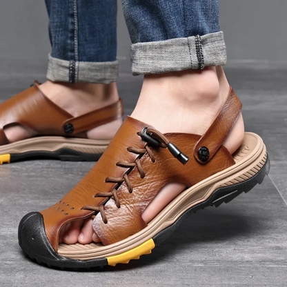 Men's Sandals ⎜ Comfortable Oversized Leather Shoes for Summer and Outdoor Activities
