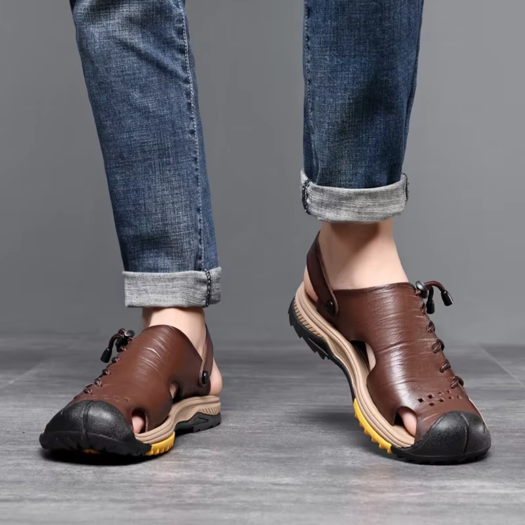 Men's Sandals ⎜ Comfortable Oversized Leather Shoes for Summer and Outdoor Activities