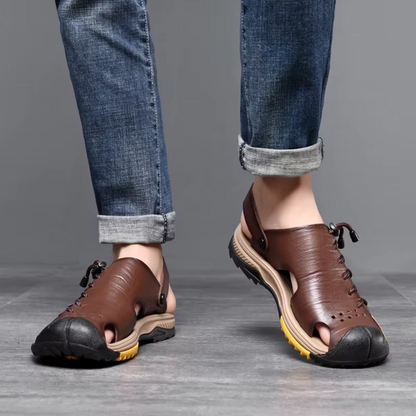 Men's Sandals ⎜ Comfortable Oversized Leather Shoes for Summer and Outdoor Activities
