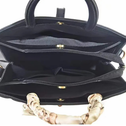 Shoulder Bag for Women ⎜ Elegant Leather Handbag with Silk Scarf and Stylish Design