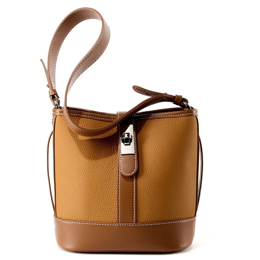 Bucket Bag for Women ⎜ Elegant Shoulder Bag Made of High - Quality Leather with Practical Flap Closure
