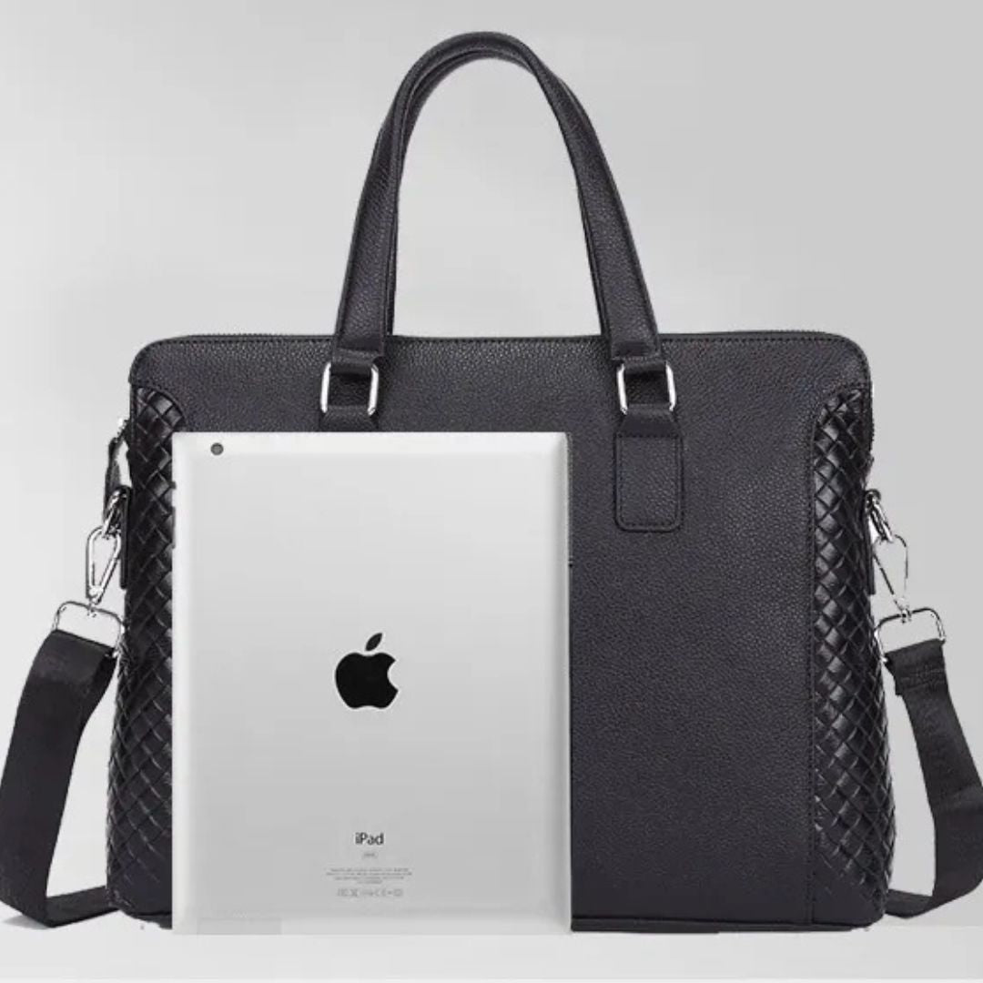 Laptop Bag for Men ⎜ Genuine Leather Briefcase with a Stylish Design and Space for a 14 - Inch Laptop
