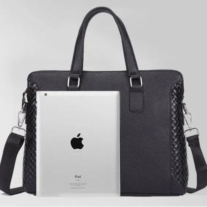 Laptop Bag for Men ⎜ Genuine Leather Briefcase with a Stylish Design and Space for a 14 - Inch Laptop