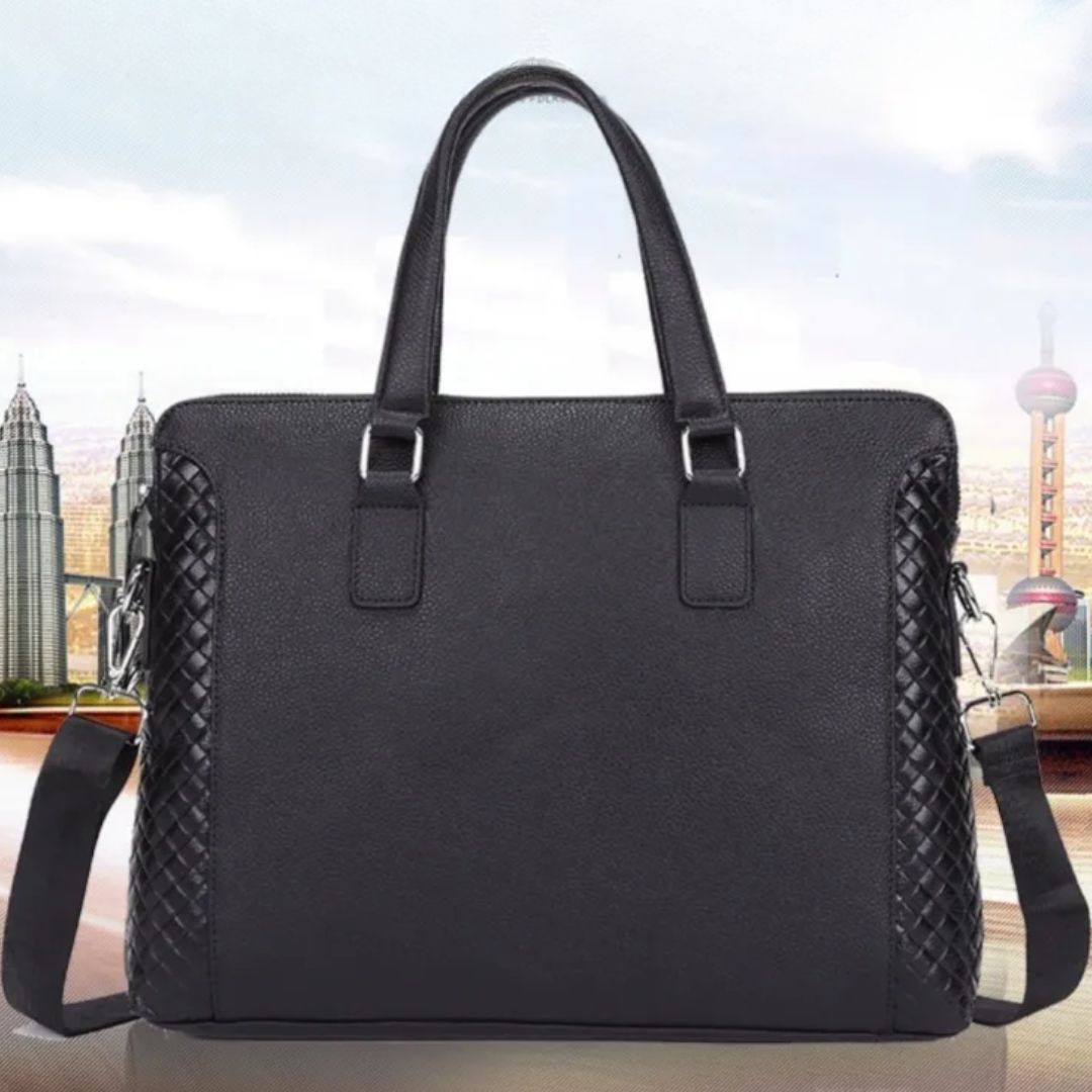 Laptop Bag for Men ⎜ Genuine Leather Briefcase with a Stylish Design and Space for a 14 - Inch Laptop
