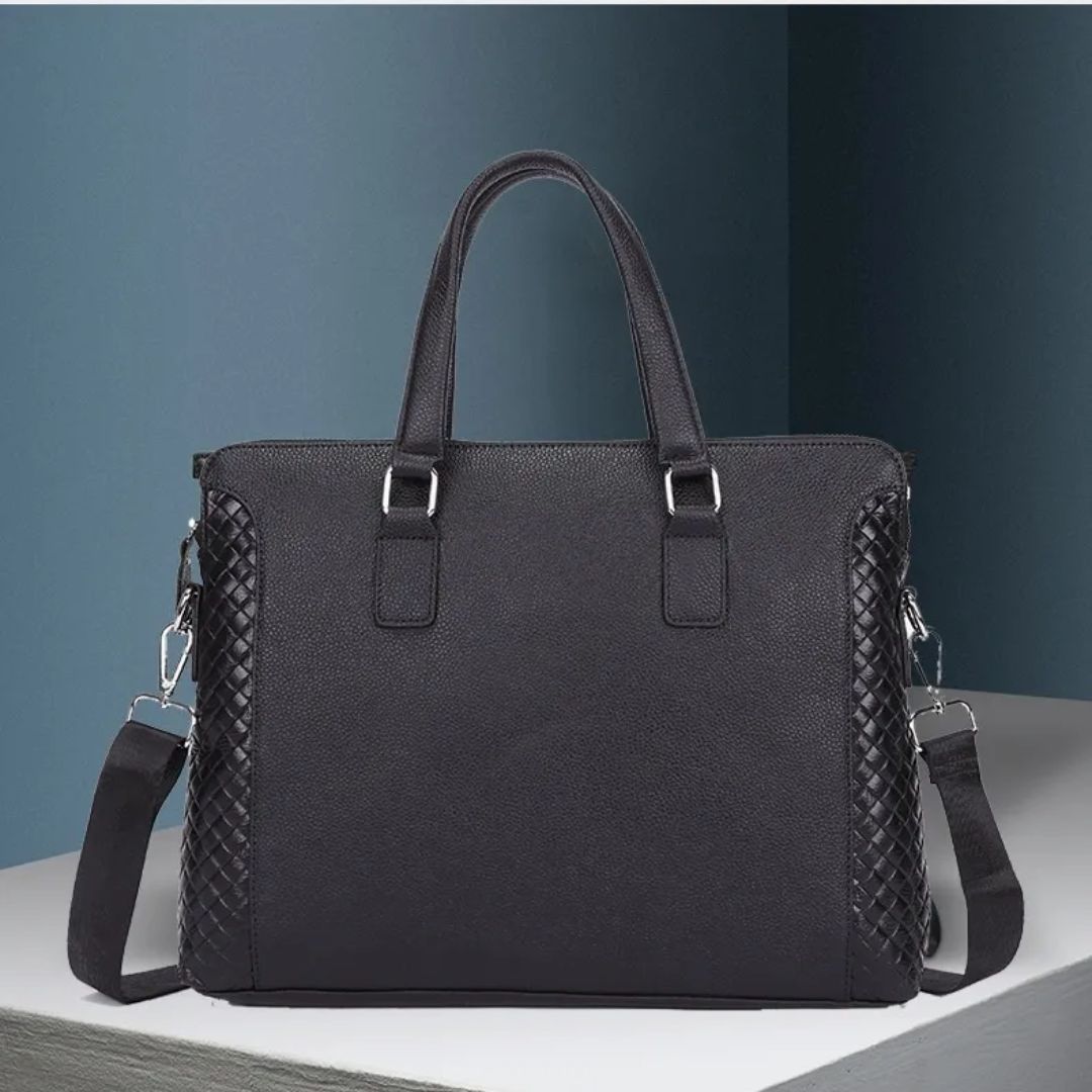 Laptop Bag for Men ⎜ Genuine Leather Briefcase with a Stylish Design and Space for a 14 - Inch Laptop