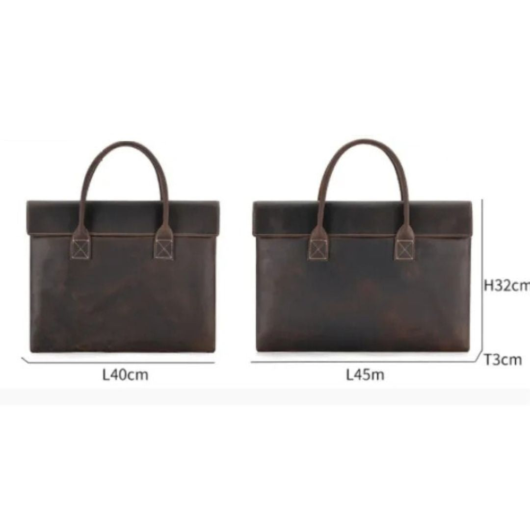 Real Leather Laptop Bag ⎜ Stylish Briefcase with an Elegant Design and Practical Carrying Handles