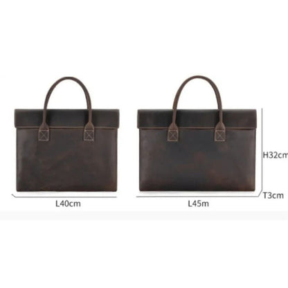 Real Leather Laptop Bag ⎜ Stylish Briefcase with an Elegant Design and Practical Carrying Handles