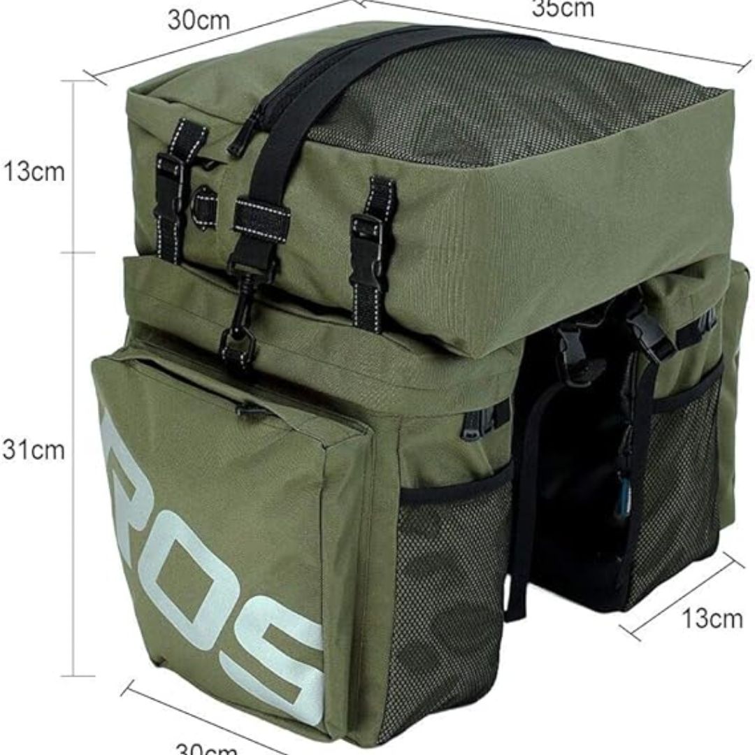 Bike Pannier for Pannier Rack ⎜ Waterproof Double Pannier with Large Capacity and Reflective Design