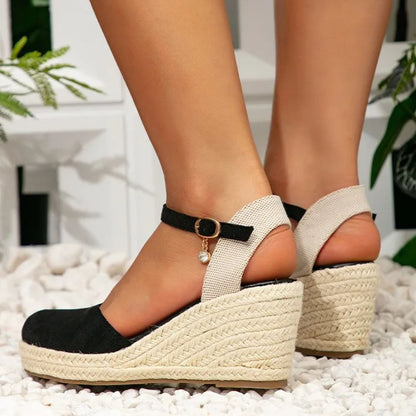 Women's Wedge Sandals ⎜ Comfortable Roman Sandals with a High Heel and Ankle Strap for Everyday Wear & Leisure