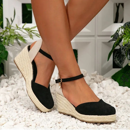 Women's Wedge Sandals ⎜ Comfortable Roman Sandals with a High Heel and Ankle Strap for Everyday Wear & Leisure
