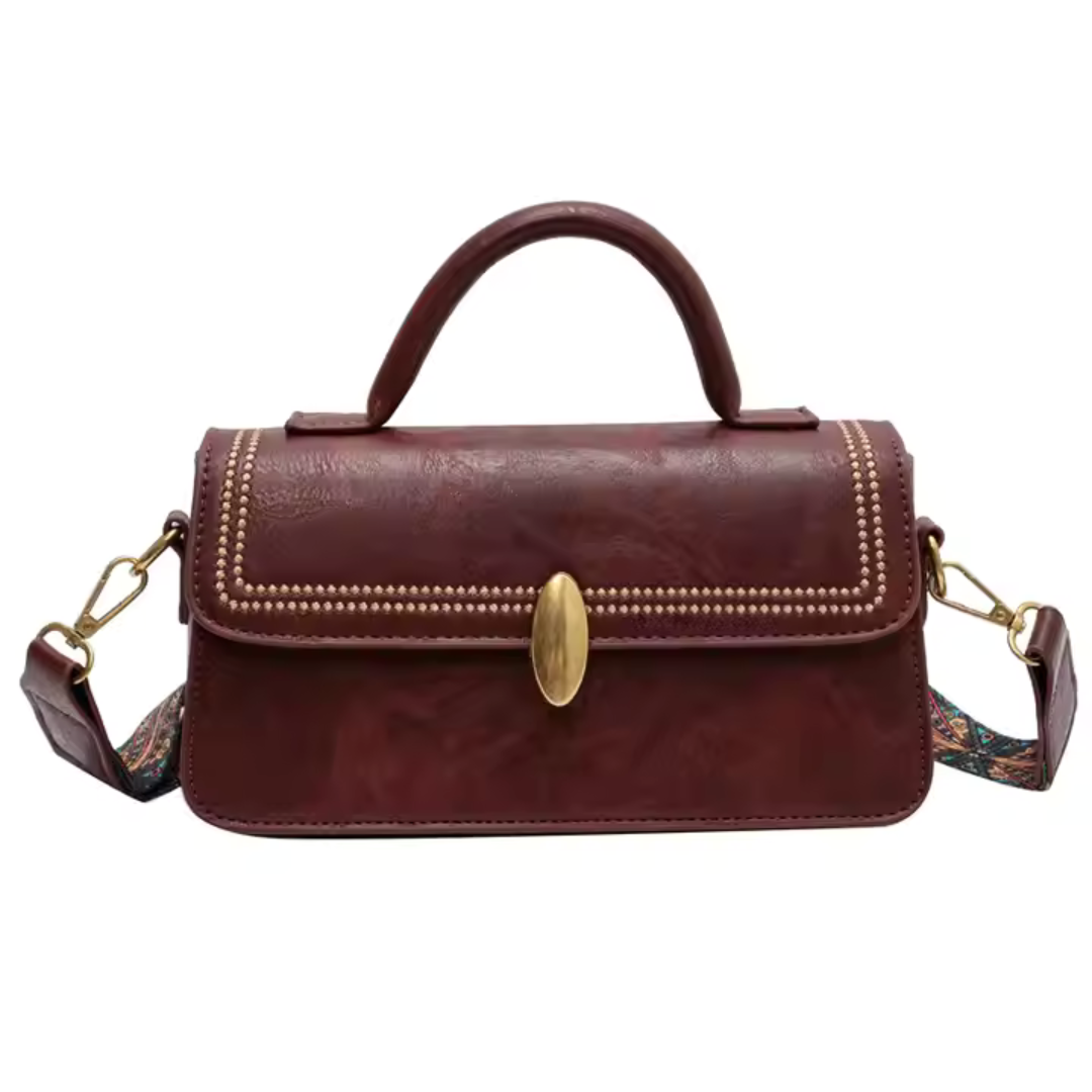 Retro Shoulder Bag for Women ⎜ Stylish Bag with Golden Details