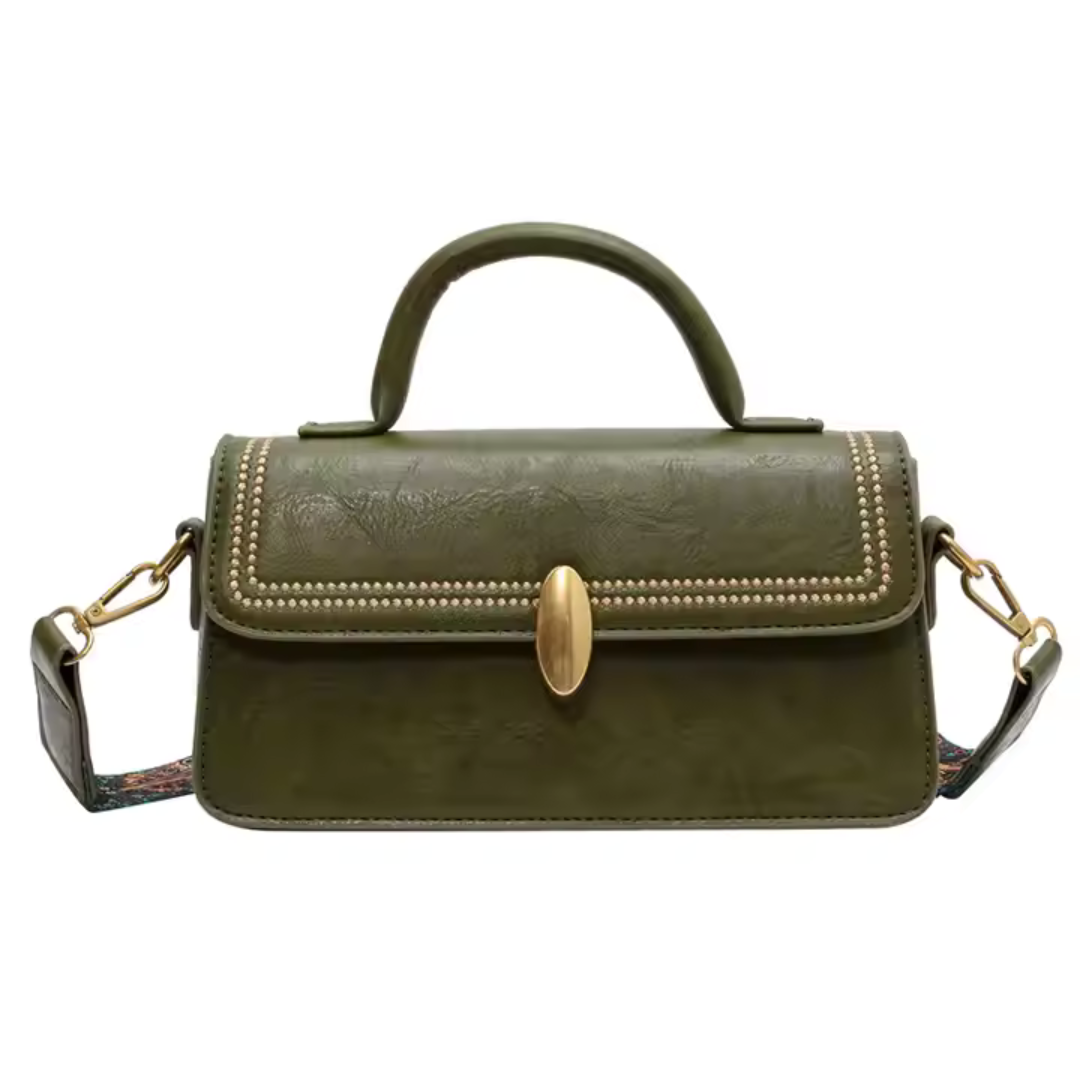 Retro Shoulder Bag for Women ⎜ Stylish Bag with Golden Details