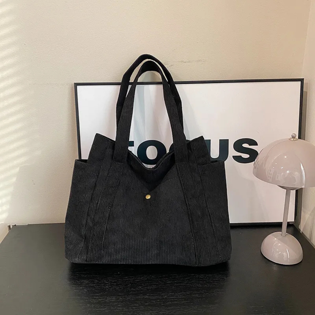 Tote Bag for Women ⎜ Spacious Corduroy Bag with a Modern Design and Practical Straps