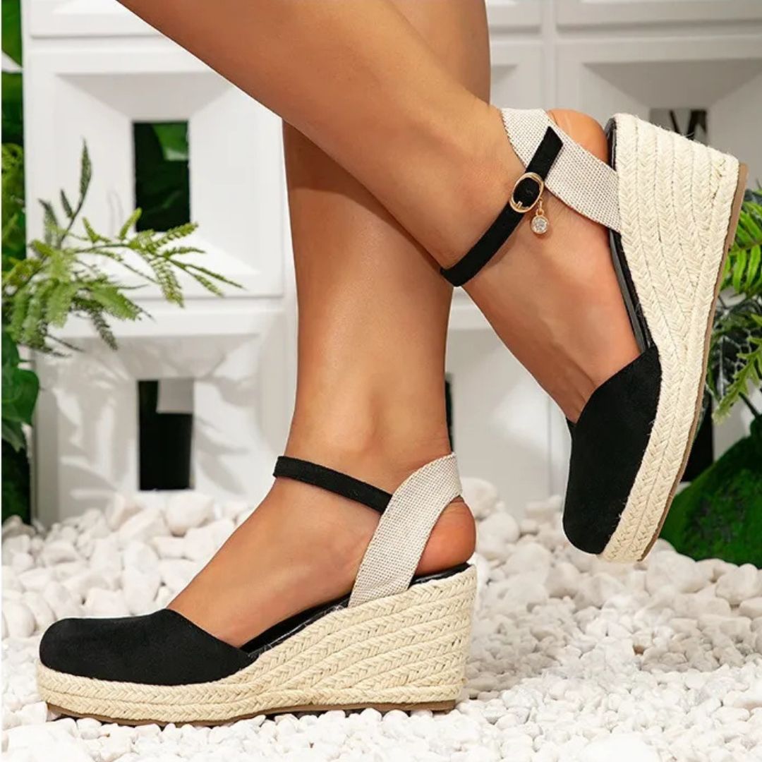 Women's Wedge Sandals ⎜ Comfortable Roman Sandals with a High Heel and Ankle Strap for Everyday Wear & Leisure