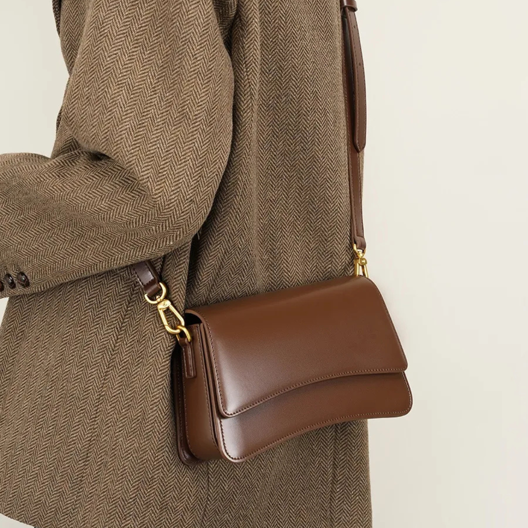 Shoulder Bag for Women ⎜ Stylish Shoulder Bag Made From High - Quality Leather with Gold Accents