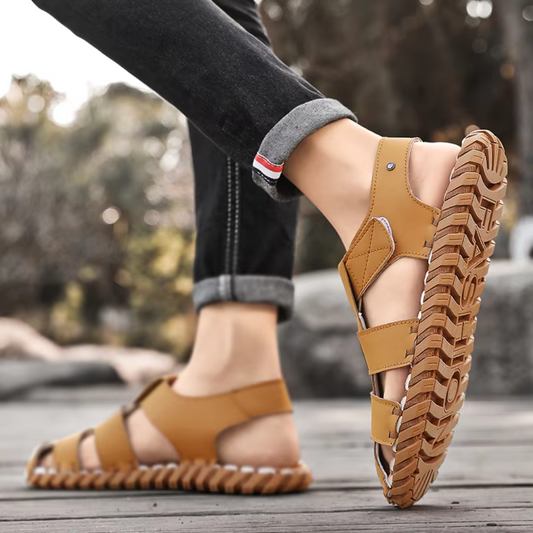 Men's Sandals ⎜ Comfortable Leather Shoes with a Breathable Design for Summer