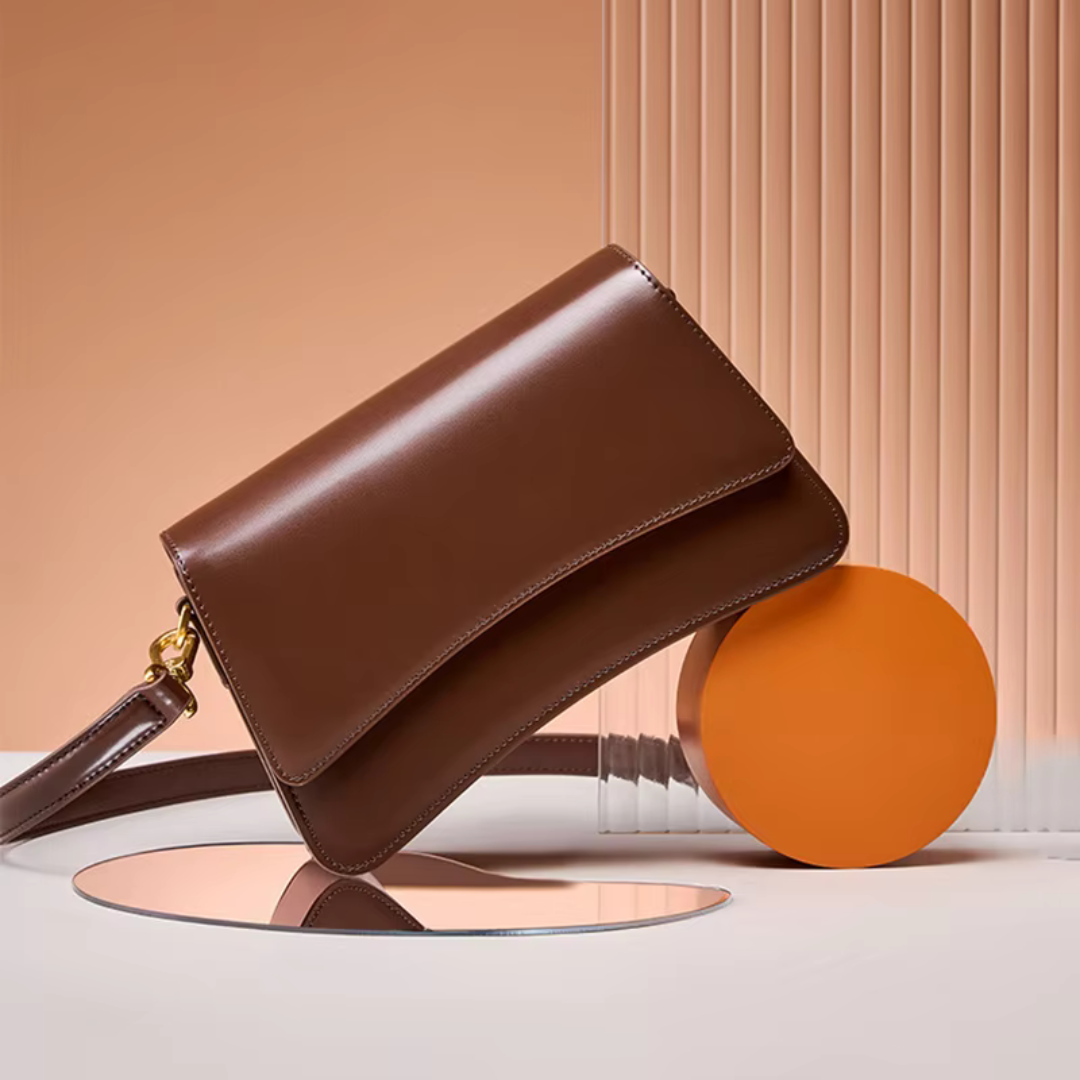 Shoulder Bag for Women ⎜ Stylish Shoulder Bag Made From High - Quality Leather with Gold Accents