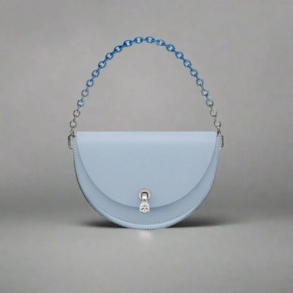 Shoulder Bag for Women ⎜ Stylish Handbag with Diamante Fastening and Chain Strap