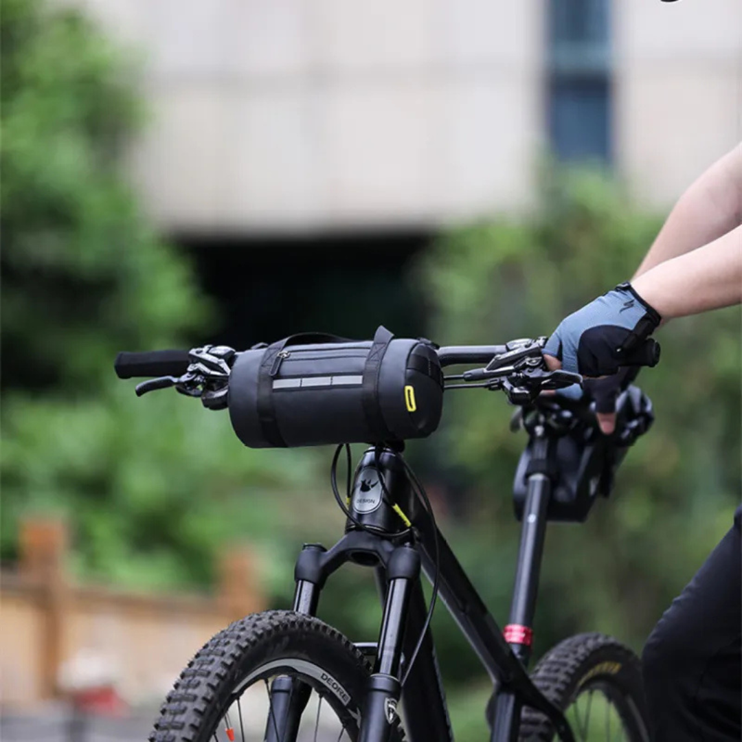 Bike Handlebar Bag ⎜ Versatile Front Bag with Carrying Handle and Reflective Safety Strip