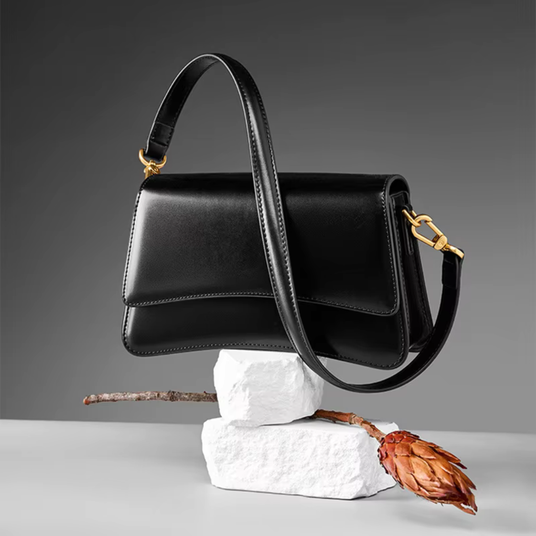 Shoulder Bag for Women ⎜ Stylish Shoulder Bag Made From High - Quality Leather with Gold Accents