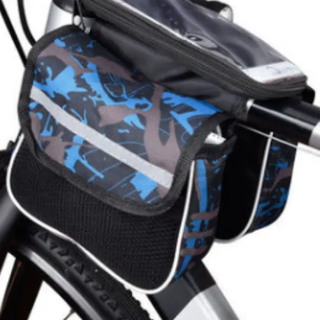 Bike Frame Bag with Mobile Phone Compartment ⎜ Waterproof Top Tube Bag with Storage Space and Touchscreen Window