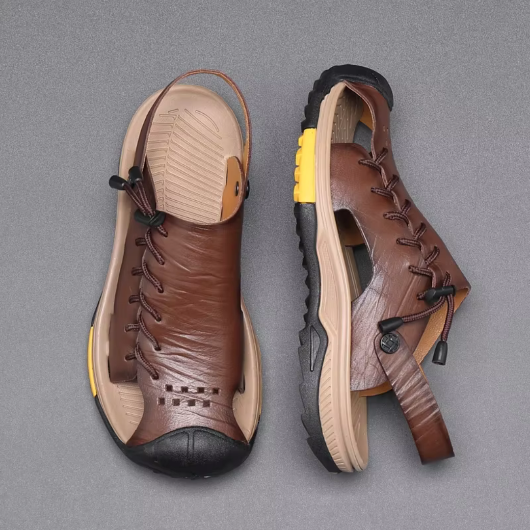 Men's Sandals ⎜ Comfortable Oversized Leather Shoes for Summer and Outdoor Activities