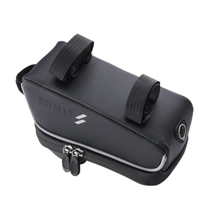 Bike Mobile Phone Holder Bag ⎜ Waterproof Top Tube Bag with Touchscreen Compartment and Headphone Opening