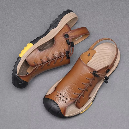Men's Sandals ⎜ Comfortable Oversized Leather Shoes for Summer and Outdoor Activities