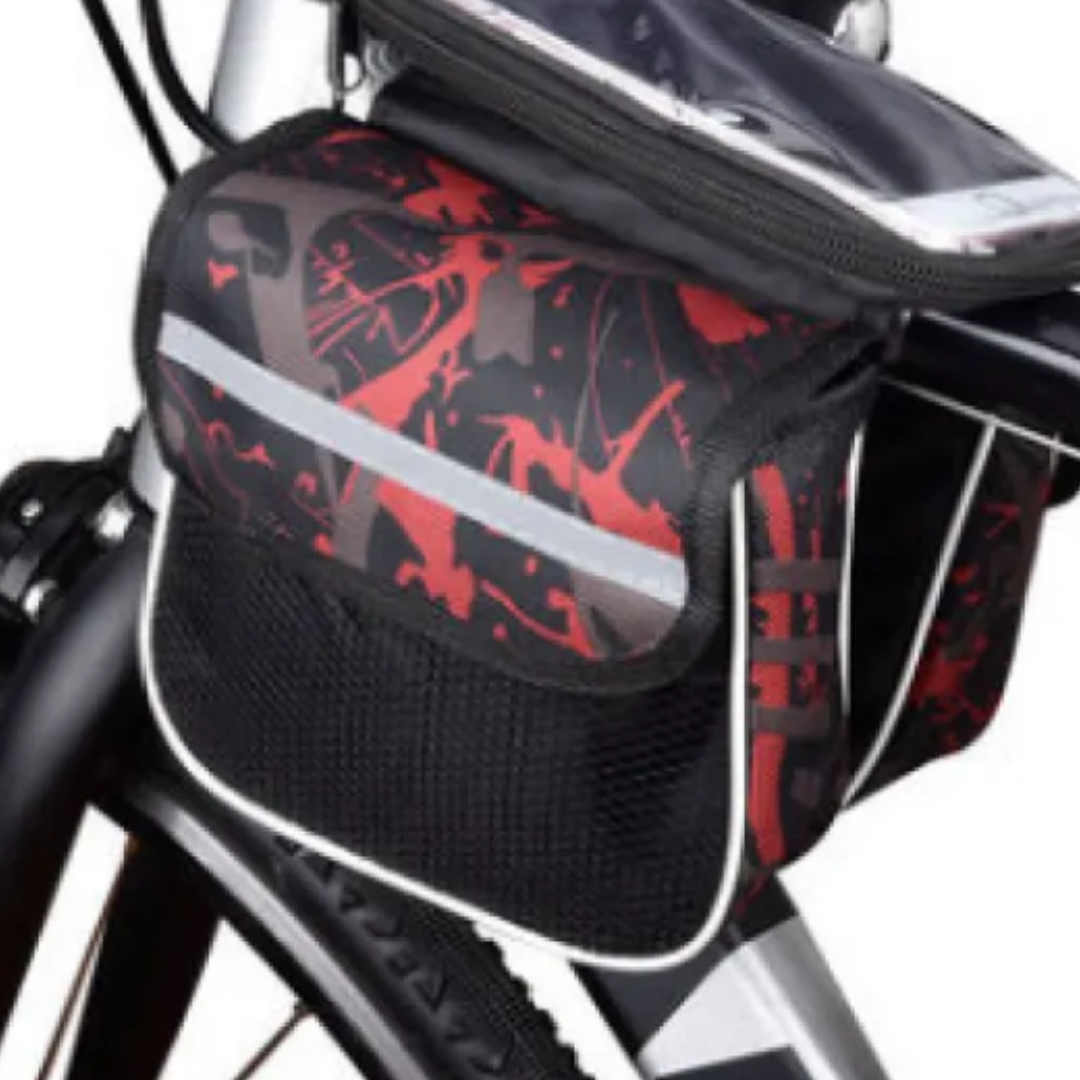 Bike Frame Bag with Mobile Phone Compartment ⎜ Waterproof Top Tube Bag with Storage Space and Touchscreen Window