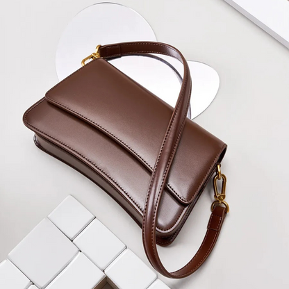Shoulder Bag for Women ⎜ Stylish Shoulder Bag Made From High - Quality Leather with Gold Accents