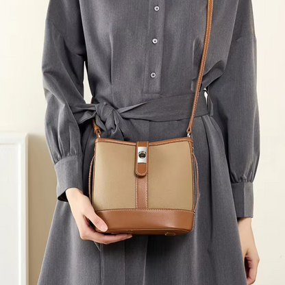 Bucket Bag for Women ⎜ Elegant Shoulder Bag Made of High - Quality Leather with Practical Flap Closure