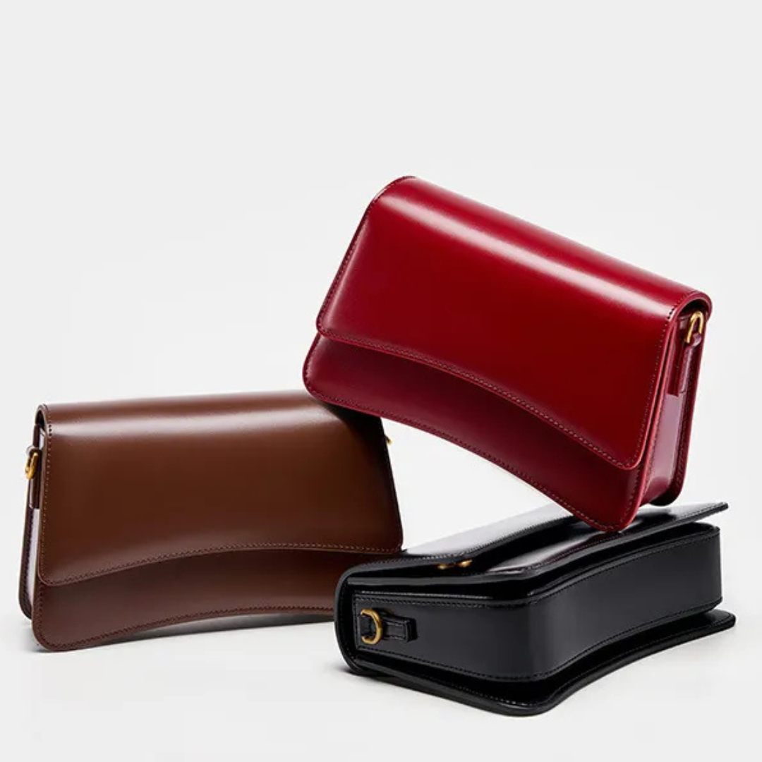 Shoulder Bag for Women ⎜ Stylish Shoulder Bag Made From High - Quality Leather with Gold Accents
