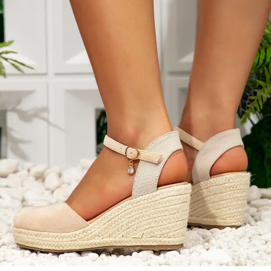Women's Wedge Sandals ⎜ Comfortable Roman Sandals with a High Heel and Ankle Strap for Everyday Wear & Leisure