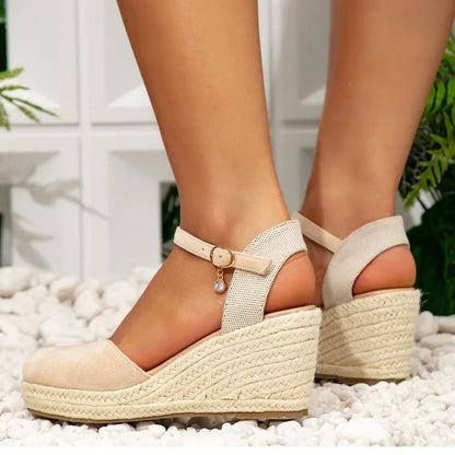 Women's Wedge Sandals ⎜ Comfortable Roman Sandals with a High Heel and Ankle Strap for Everyday Wear & Leisure