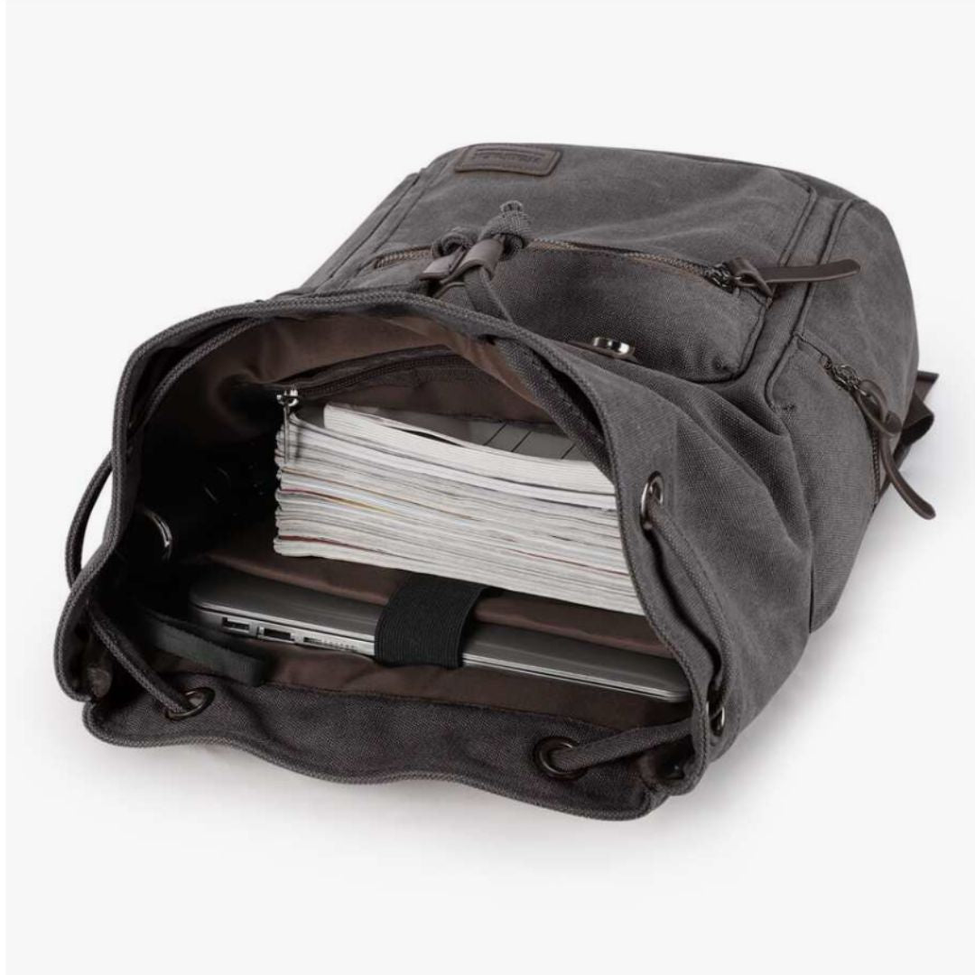 Retro Backpack for Men ⎜ Robust Canvas Backpack with Multiple Compartments for Everyday Use and Leisure