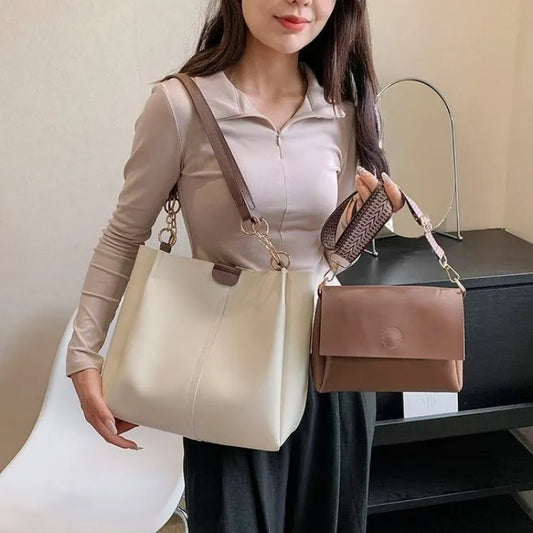 Two - Piece Set of Handbags ⎜ Large Capacity and Stylish Carrying Options for Work and Everyday Life