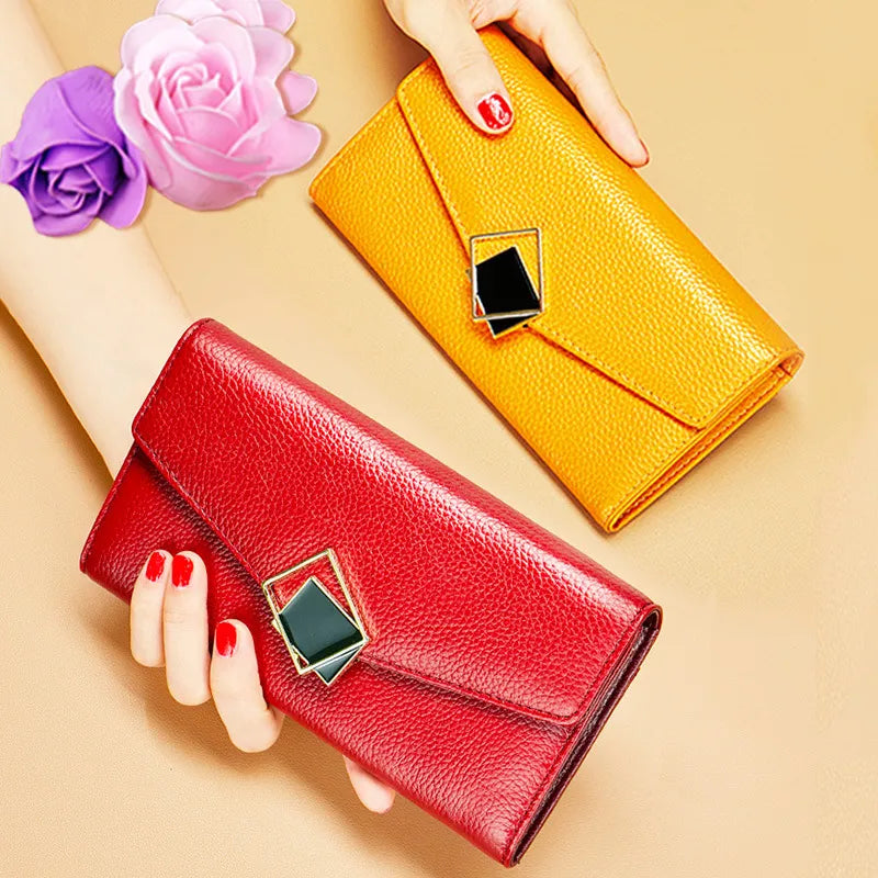 Women's Wallet in Long Format ⎜ Large Leather Wallet Made of Genuine Leather with Plenty of Storage Space for Cards and Notes