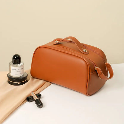 Cosmetics Bag for Women ⎜ Fashionable Cushion Design with Double Zip and Practical Inner Compartment