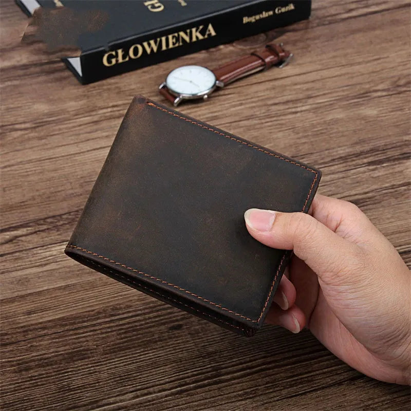 Vintage Men's Wallet ⎜ Classic Leather Wallet with Card Compartment and Coin Pocket
