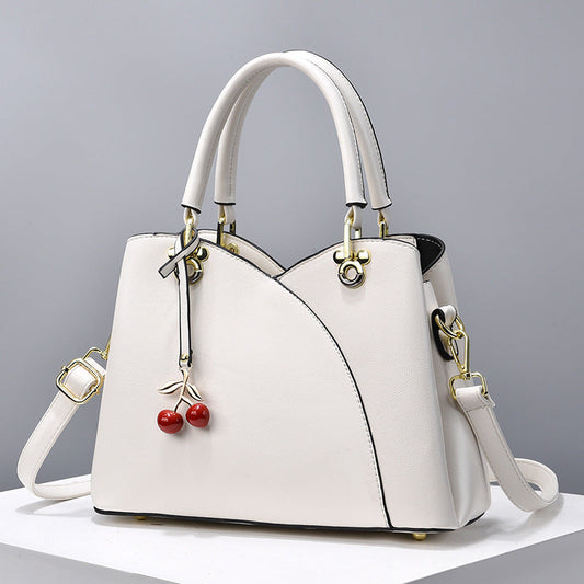 Elegant Handbag for Women ⎜ Fashionable Shoulder Bag with Cherry Pendant