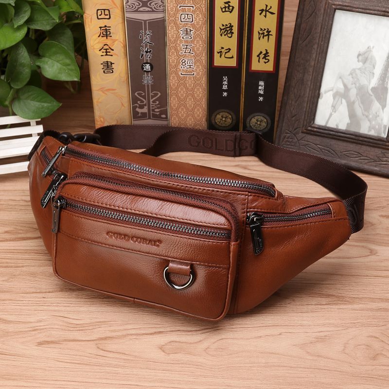 Leather Bum Bag for Men ⎜ Multiple Zip Compartments and Robust Strap for Secure Storage