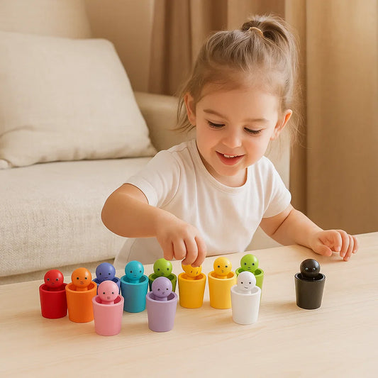 Color Sorting Peg Dolls for Kids ⎜ Educational Toy for Matching, Stacking and Fine Motor Skill Training