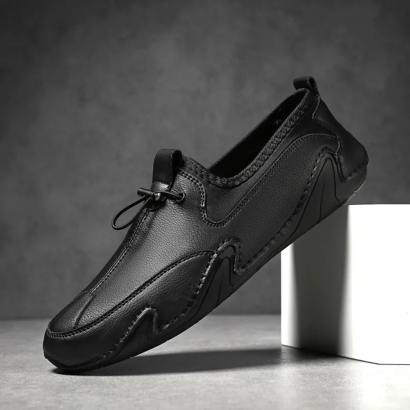 Men's Outdoor Slip - on Shoes ⎜ Comfortable Leather Trekking Shoes for Everyday Wear and Travelling