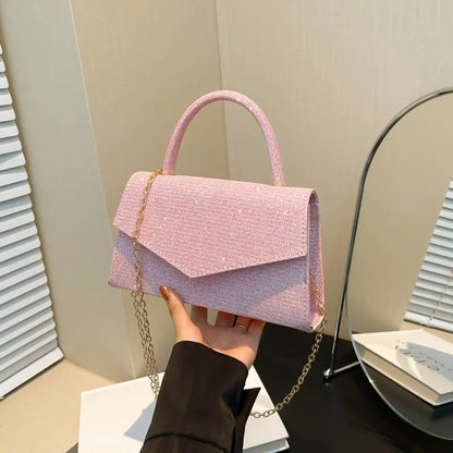 Glittering Handbag for Women ⎜ Elegant Shoulder Bag with Sparkling Design and Chain Strap