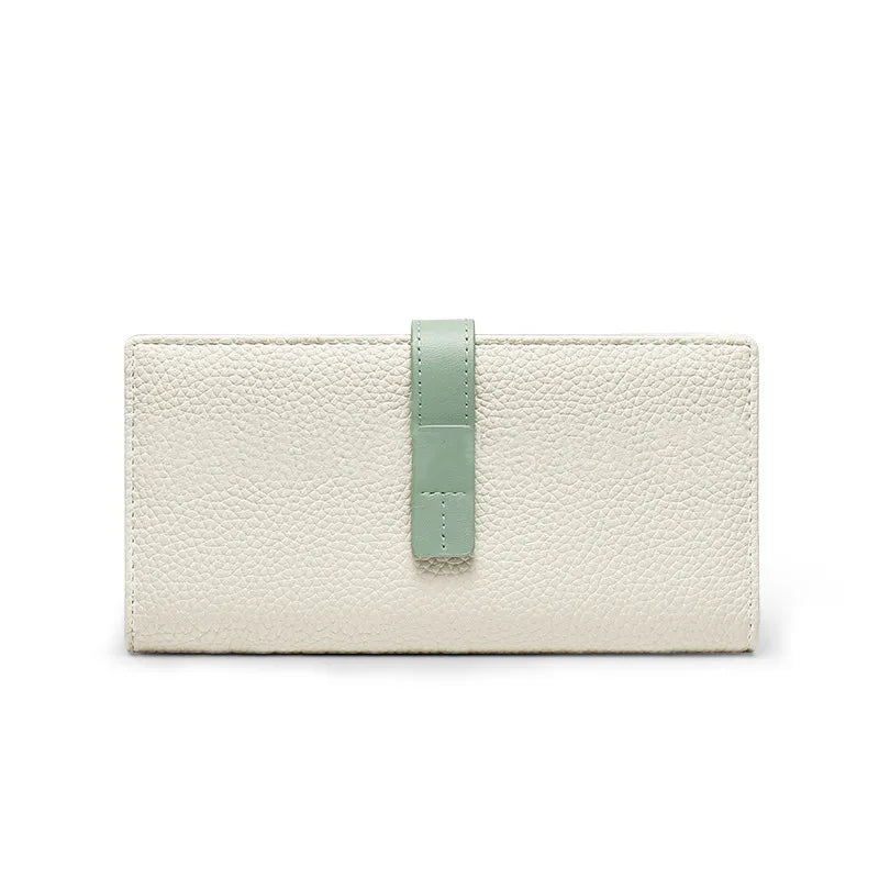 Women's Wallet with Contrasting Colour ⎜ Long Design with Practical Clasp and Space for Several Cards
