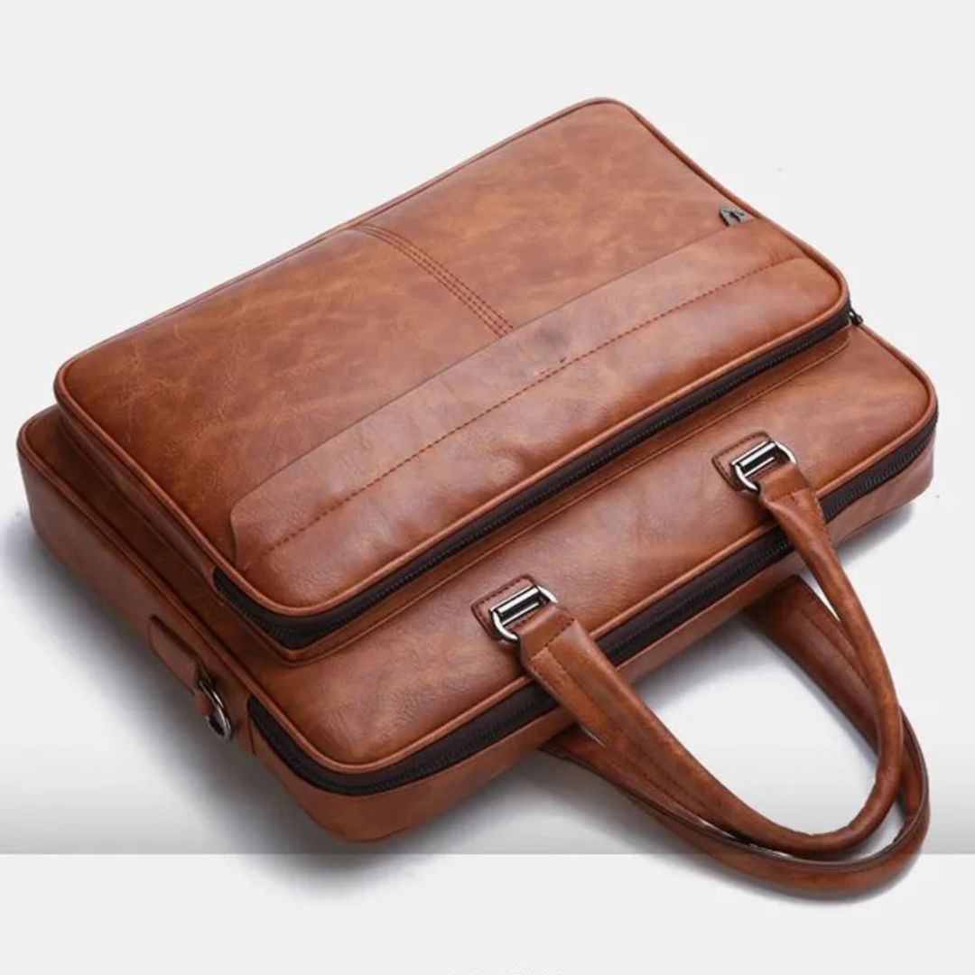 Laptop Bag for Men ⎜ Elegant Faux Leather Briefcase with Plenty of Storage Space and Practical Compartments