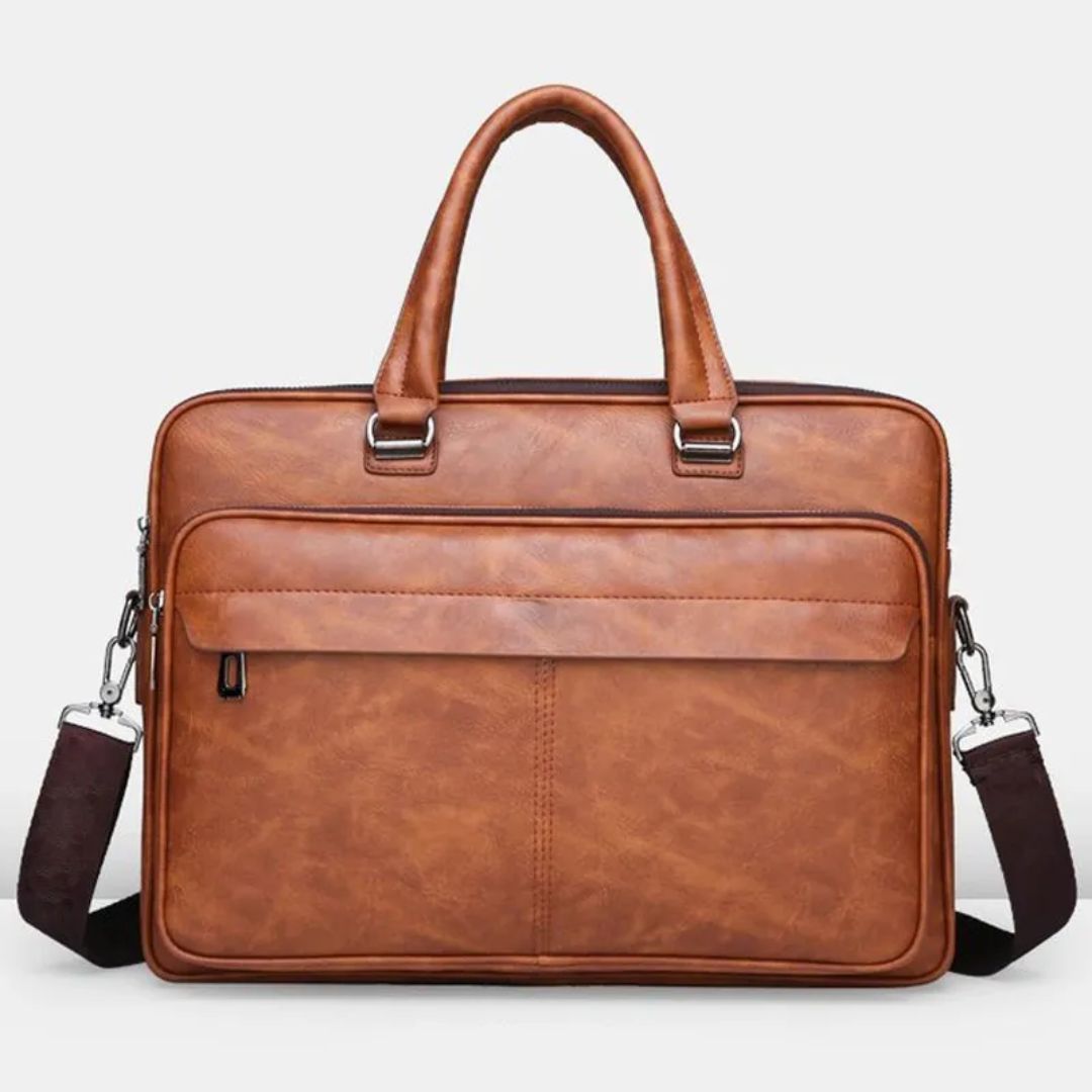 Laptop Bag for Men ⎜ Elegant Faux Leather Briefcase with Plenty of Storage Space and Practical Compartments