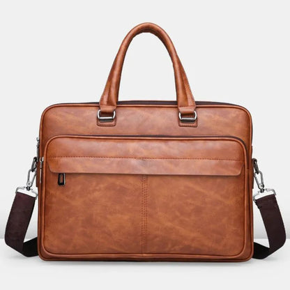 Laptop Bag for Men ⎜ Elegant Faux Leather Briefcase with Plenty of Storage Space and Practical Compartments